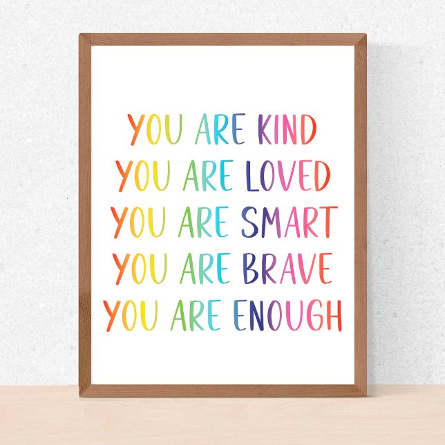 You Are Loved Fun Rainbow Affirmations Nursery Poster (Von Creator hochgeladen)