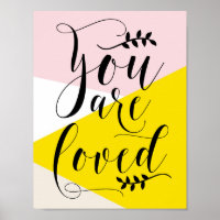 You Are Loved Modern Calligraphy | Abstract