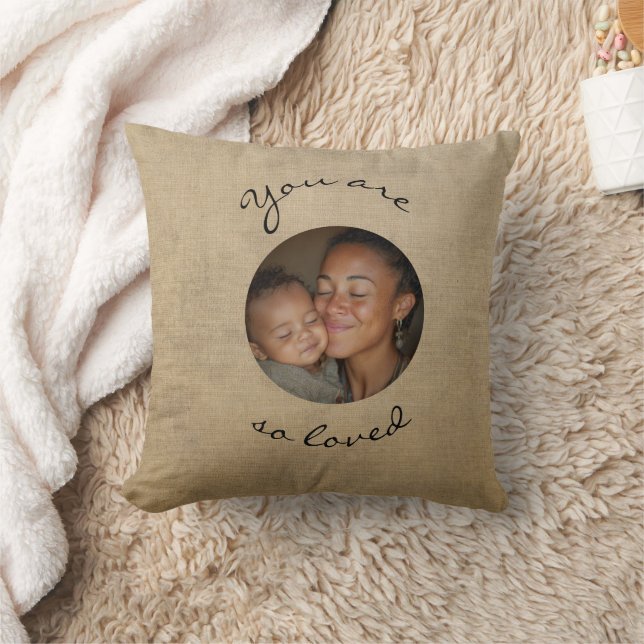 You Are Loved Personalized Photo Throw Pillow Kissen (Decke)