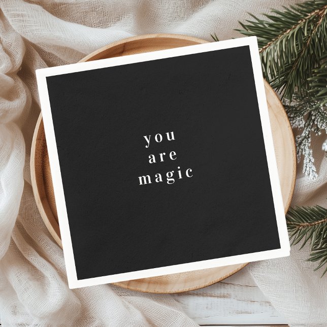 "You are Magic" Black Christmas Napkin | festlich Serviette (Von Creator hochgeladen)