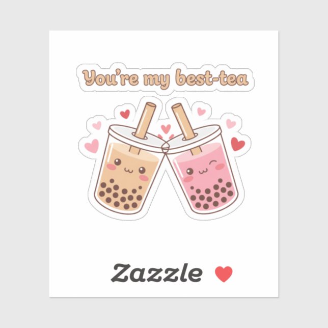 You Are My Best-Tea Cute Boba Bubble Tea Friends Aufkleber (Blatt)