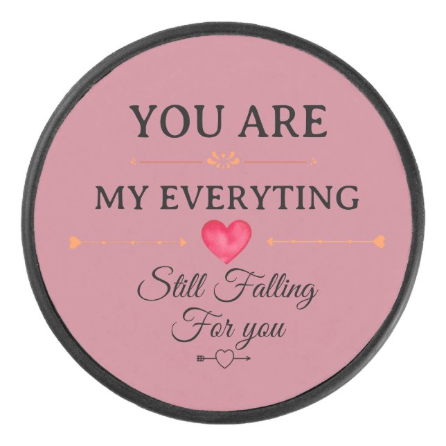 You Are My Everything – Romantic Love Quote Wall  Eishockey Puck (Vorderseite)