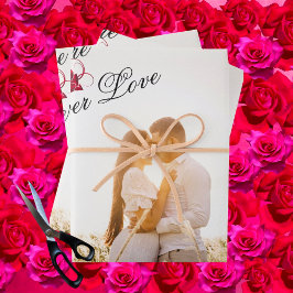 "You are my Forever Love" Rote Rose Elegantes Foto Geschenkpapier Set