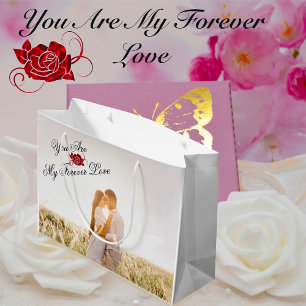 „You Are My Forever Love“ Rote-Rosen-elegantes Fot Große Geschenktüte