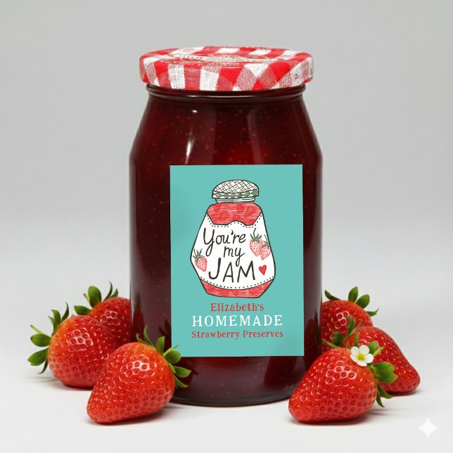 YOU ARE MY JAM Strawberry Custom Homemade Crafts Lebensmitteletikett (YOU ARE MY JAM Strawberry Custom Homemade Crafts Food Label
)