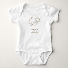 You are my Sun Moon and Stars Baby Bodysuit - Gold Baby Strampler