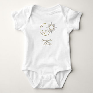 You are my Sun Moon and Stars Baby Bodysuit - Gold Baby Strampler