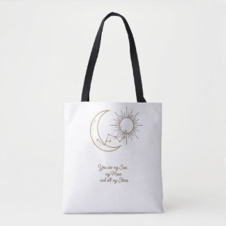 You are my Sun Moon and Stars Tote Bag - Elegant Tasche