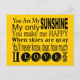 You Are My Sunshine Bekleidung und Geschenke Postkarte