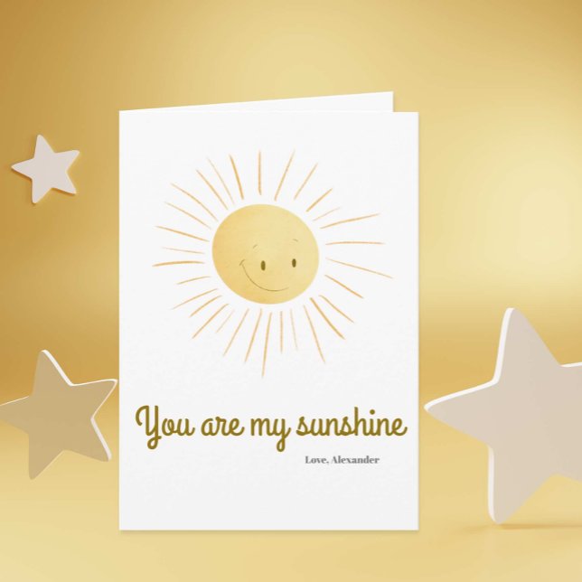 You Are My Sunshine Cute Sun Personalized Greeting Karte (Von Creator hochgeladen)