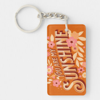 You Are My Sunshine Floral Pink Orange Groovy
