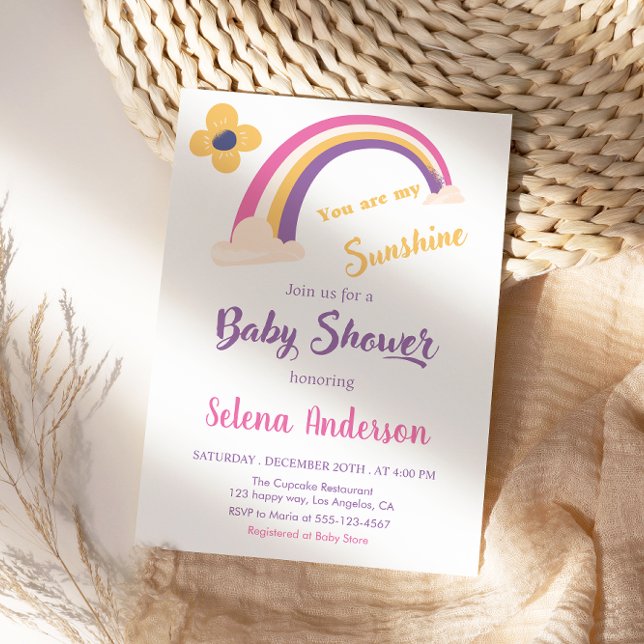 "You Are My Sunshine" Rainbow Baby Shower  Einladung (Von Creator hochgeladen)