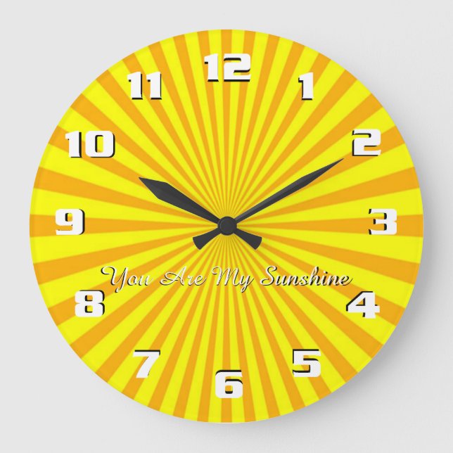 You are my sunshine Sunburst Sunshine Große Wanduhr (Vorderseite)