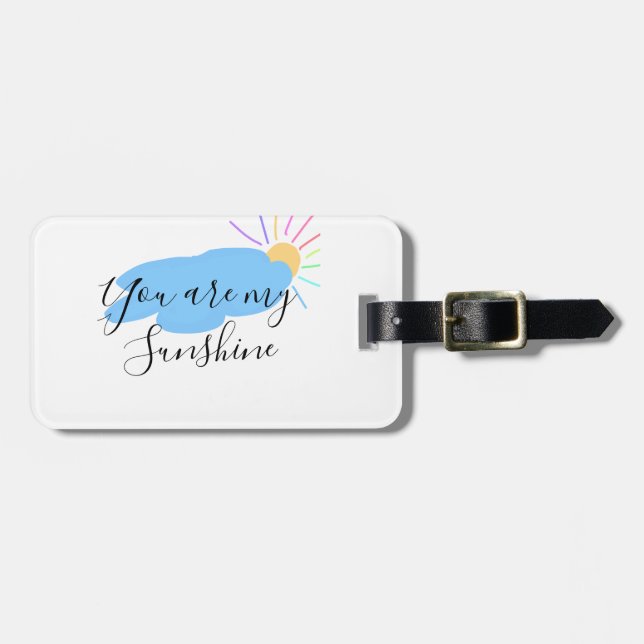 you are my sunshine yellow orange sun rays clouds gepäckanhänger (Vorderseite horizontal)