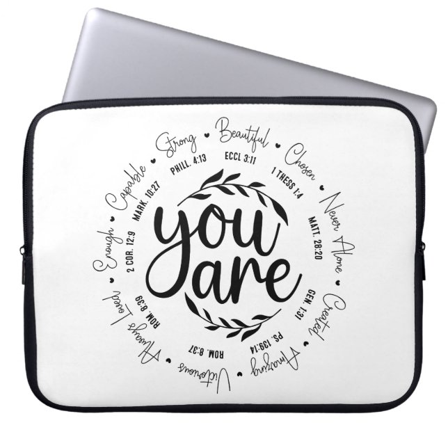 "You are" Religious Inspirational Bible Verse Laptopschutzhülle (Vorderseite)