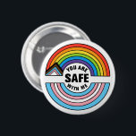 You Are Safe With Me LGBTQIA Ally Button<br><div class="desc">You Are Safe With Me LGBTQ Ally button. Great political button for people who value inclusion such as people with a disability, feminists, African Americans, Asian or the LGBT community. LGBTQ lesbian, gay, bisexual, transgender, queer, asexual. "The Future Is Inclusive" shirt is perfect for those who support gay rights. Perfect...</div>