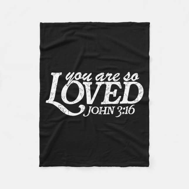 You Are So Loved Christian Verse Valentine's Day B Fleecedecke (Vorderseite)