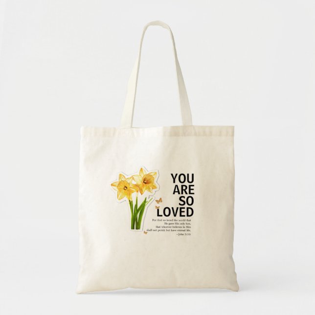 You Are So Loved Floral Christian Tragetasche (Vorne)