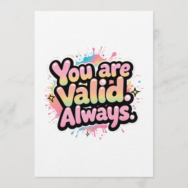 You Are Valid Always - LGBTQ+ Pride Quote Rainbow  Einladung (Vorderseite)