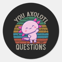 You Axolotl Questions Retro 90s Vintage Sunset