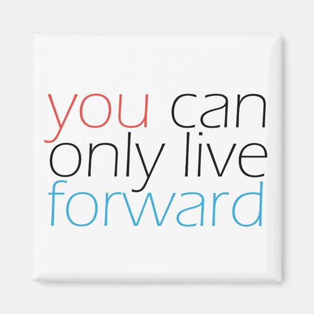 You can only inspirational quote red blue text magnet (Vorne)
