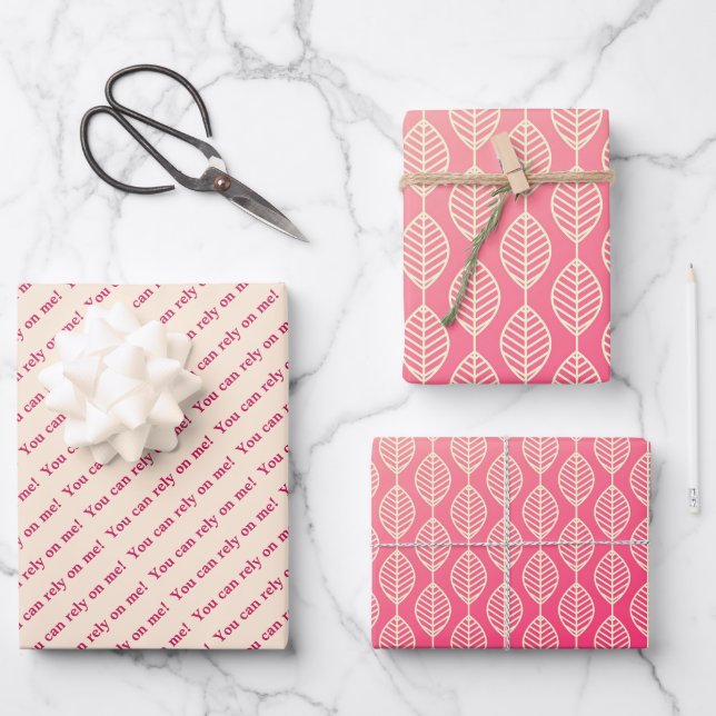 You Can Rely on Me Minimal Pattern & Quote Design Geschenkpapier Set (Vorderseite)