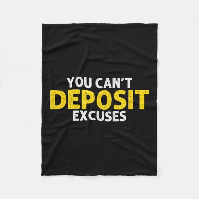 You Can’t Desit Excuses Motivational Entrepreneur  Fleecedecke (Vorderseite)