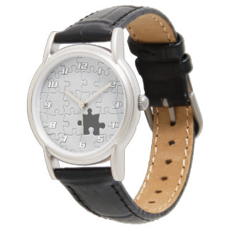 You Complete Me Romantic Black and White Jigsaw Armbanduhr