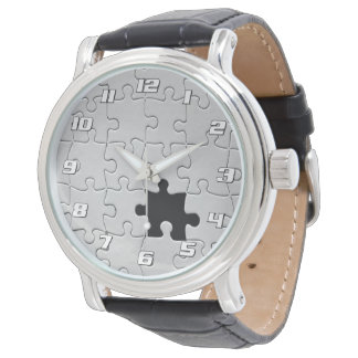 You Complete Me Romantic Black and White Jigsaw Armbanduhr