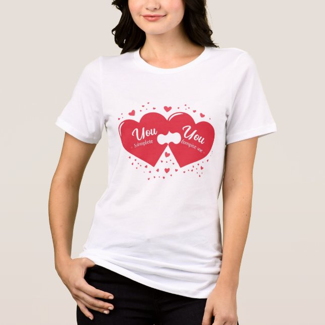 You Complete Me Romantic Valentine’s Gift Tri-Blend Shirt (Vorderseite)