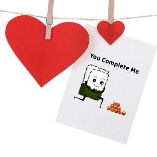 You Complete Me Sushi & Ikura Kawaii Art  Feiertagskarte