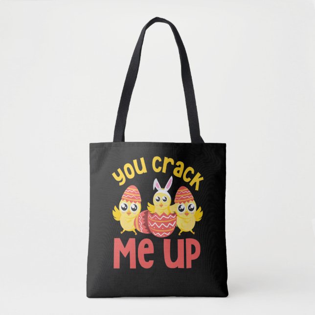 You Crack Me Up Easter Chicks Tasche (Vorderseite)