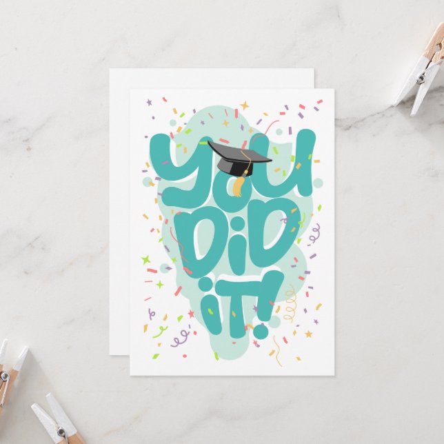 You Did It Graduation Karte (Vorderseite/Rückseite Beispiel)