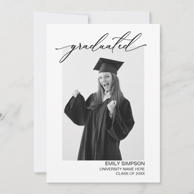 You did it modern Graduation invitation (Dos)