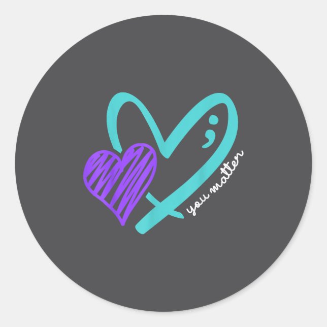 You Don't Let Your Story End Suicide Awareness  Runder Aufkleber (Vorderseite)