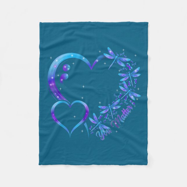 You Dragonfly Suicide Prevention Awareness Men Wom Fleecedecke (Vorderseite)