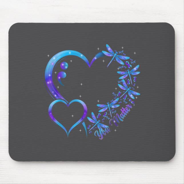 You Dragonfly Suicide Prevention Awareness Men Wom Mousepad (Vorne)