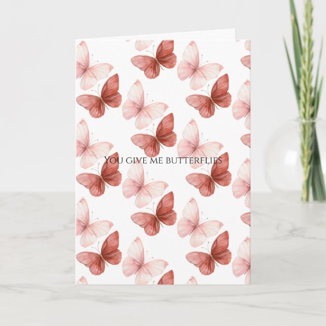 You Give Me Butterflies Love Karte (Vorderseite)
