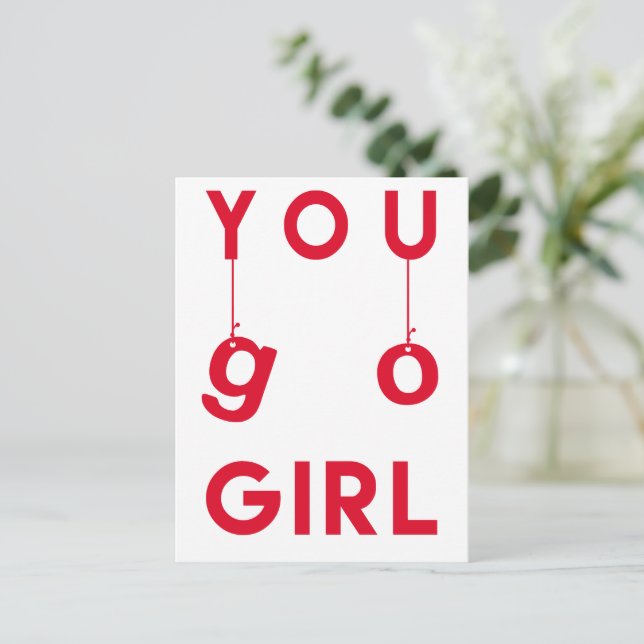 You Go Girl - Krebs wird gut Postkarte (Stehend Vorderseite)