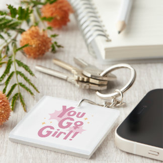 You Go Girl | Rosa Motivationsschlüsselanhänger Schlüsselanhänger