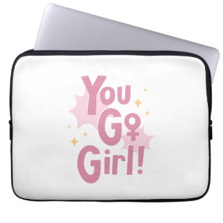 You Go Girl | Süße rosa Elektronik-Tasche Laptopschutzhülle