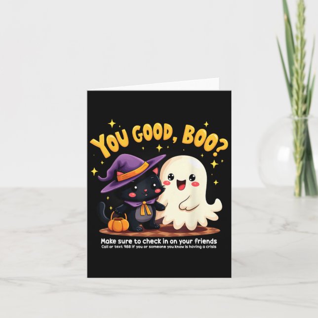 You Good, Boo_ Suicide Prevention Halloween Mental Karte (Vorderseite)