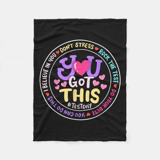 You Got This Don't Stress Do Your Motivational Tes Fleecedecke (Vorderseite)