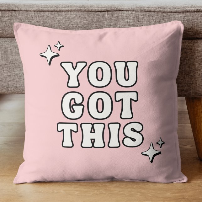 You Got This Motivational Quote Retro Pink Kissen (Von Creator hochgeladen)