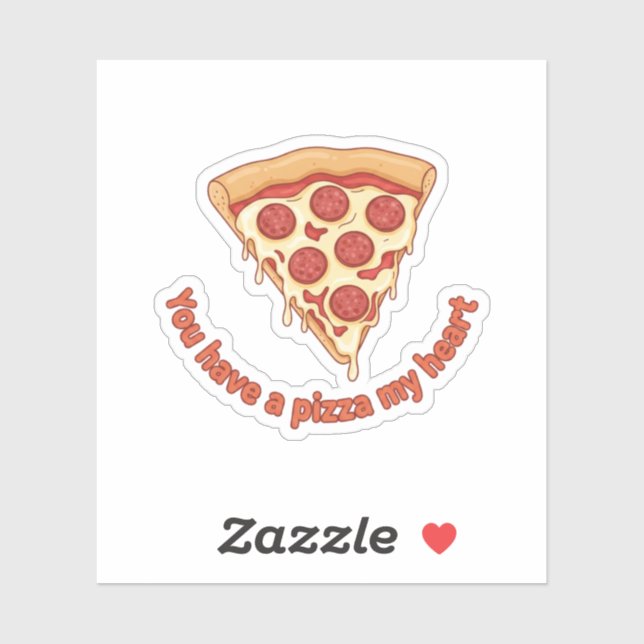 You Have A Pizza My Heart Funny Valentine Food Pun Aufkleber (Blatt)