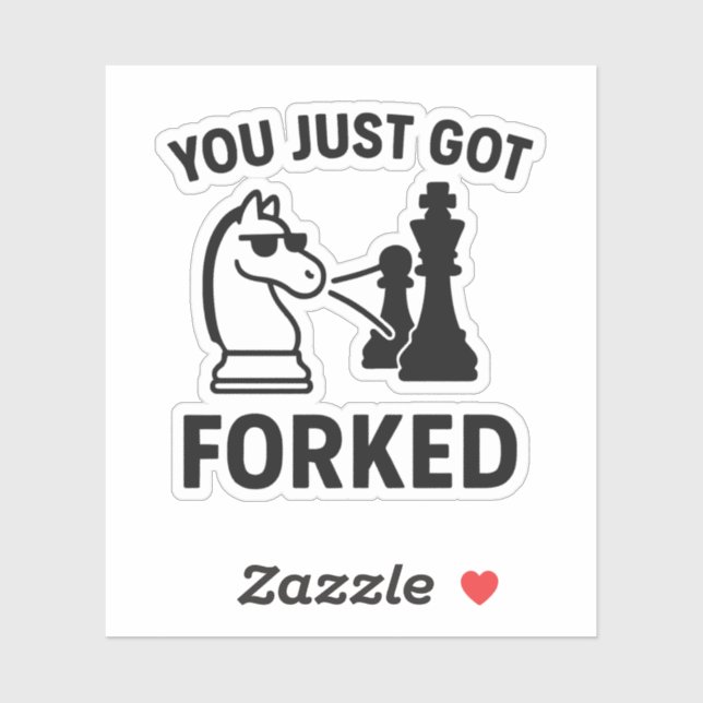 You Just Got Forked – Funny Chess Meme Sticker (Feuille)