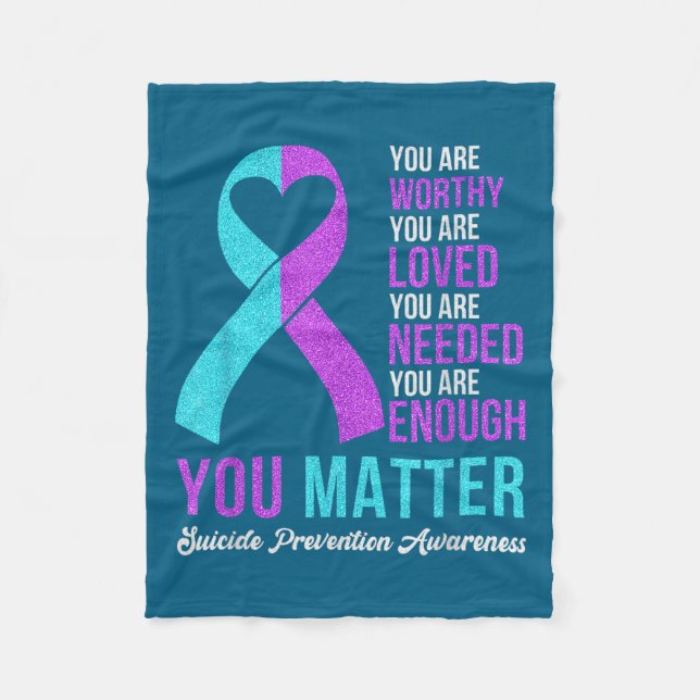 You Kindness Be Kind Suicide Prevention Awareness  Fleecedecke (Vorderseite)
