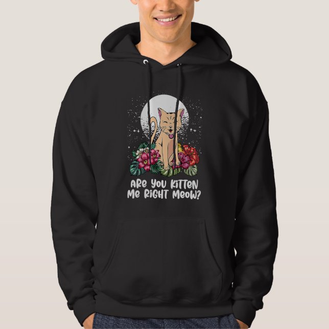 You Kitten Me Right  Cat  Humor Cat Themed Hoodie (Vorderseite)