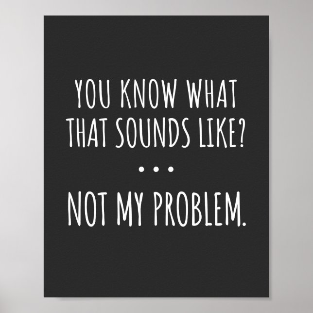 You Know What That Sounds Like Not My Problem Poster (Vorne)