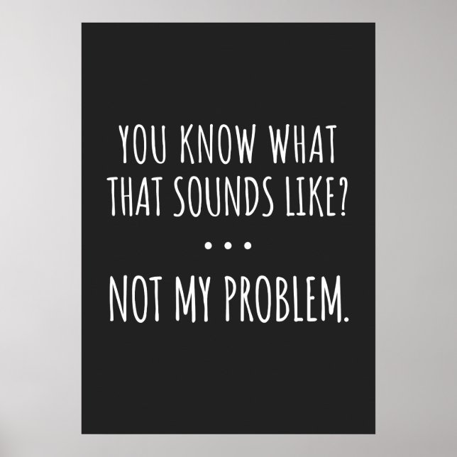 You Know What That Sounds Like Not My Problem Poster (Vorne)